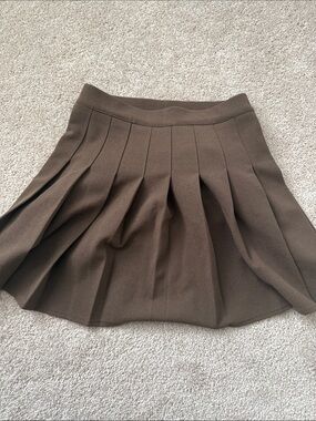 Pleated Brown Women's Skirt